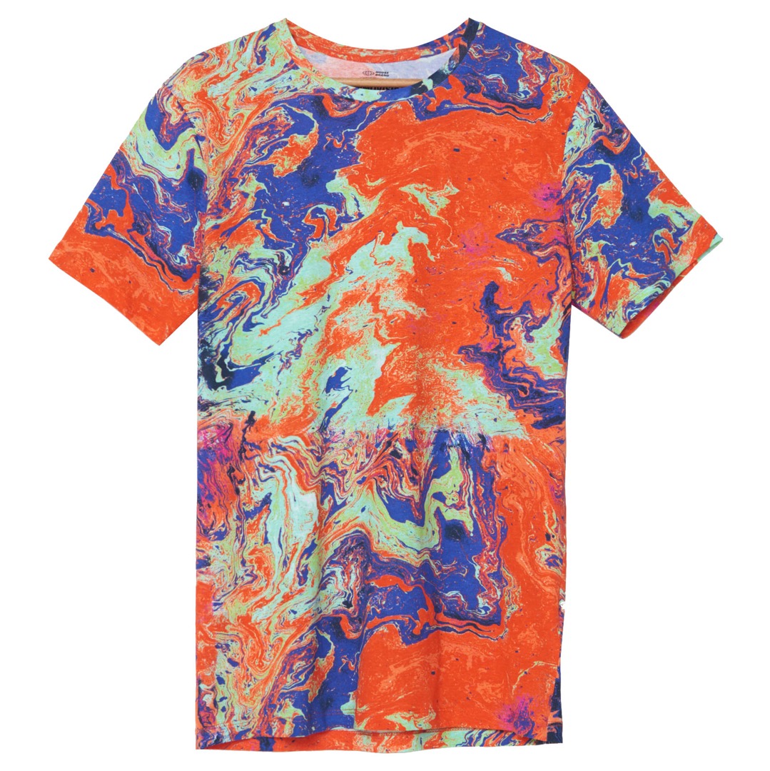 HOUSE - Tshirt pomarańczowo niebieski