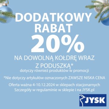 Dodatkowy rabat 20% w Jysk