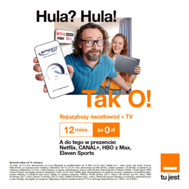 Najszybszy Światłowód + TV za 0 zł!