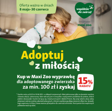 „Adoptuj z miłością” – wspólna akcja Maxi Zoo i schronisk