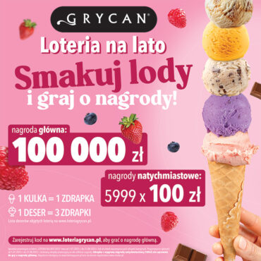 W lodziarnio-kawiarniach Grycan po raz kolejny trwa Loteria na lato!