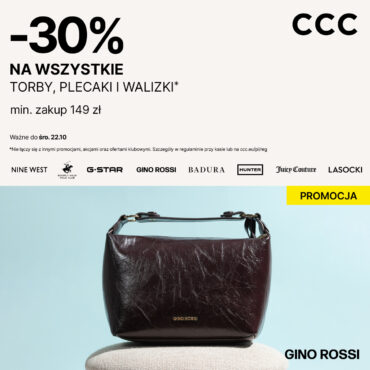 -30% na torby, plecaki i walizki w CCC