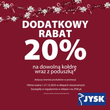 20% na kołdry z poduszką