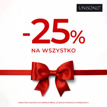 Promocja świąteczna: -25% na wszystko w UNISONO