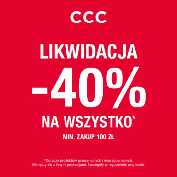 -40% na WSZYSTKO przy zakupach za minimum 100zł!